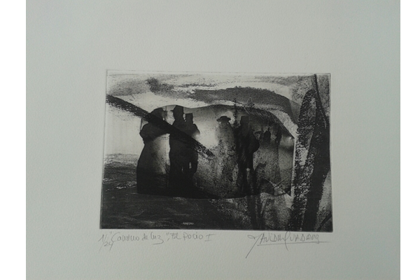 CAMINO DE LUZ, EL ROCIO <br>37x38cm<br>fotograbado en papel