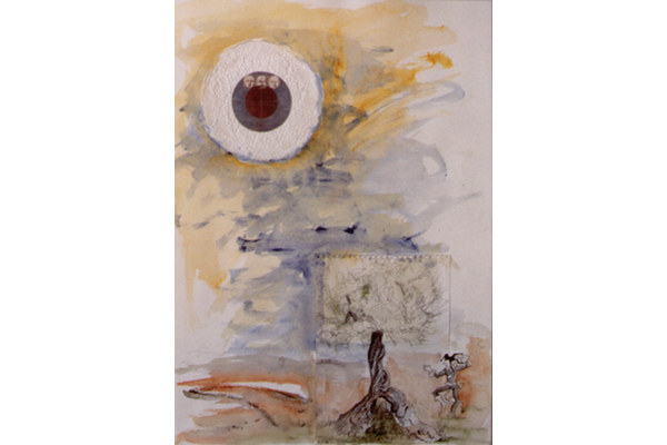 CALACEITE MAGICO III<br>1994, 70x50cm<br>collage y acrílico s/papel