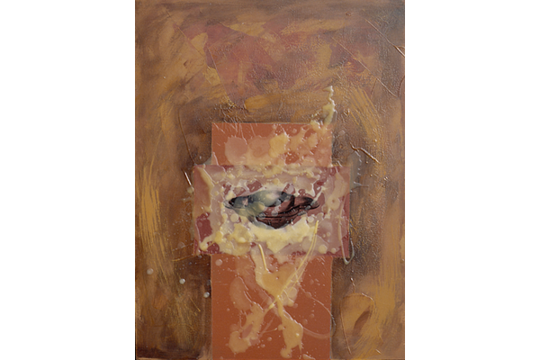 TIERRA Y EL GRAAL<br>1999, 61x46cm<br>técnica mixta s/madera